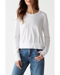 Michael Stars - Yuri Long Sleeve Crop Cotton T-Shirt - Lyst