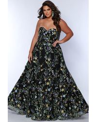 Sydney's Closet - Floral Sweetheart Neckline Plus Size A-Line Gown - Lyst
