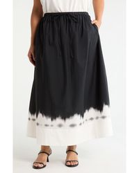 Halogen® - Drawstring Waist Cotton Maxi Skirt - Lyst