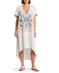 Alicia Bell - Cocoon Embroidered Cotton & Silk Cover-up Kaftan - Lyst