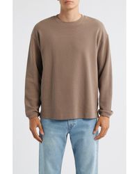 FRAME - Long Sleeve Waffle Stitch T-Shirt - Lyst