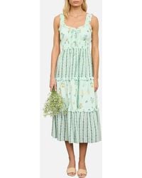 Blu Pepper - Print Sleeveless Tiered Maxi Dress - Lyst