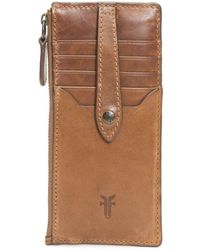 Frye - Slim Leather Snap Card Wallet - Lyst