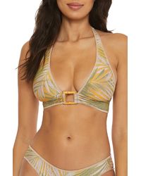 Becca - Bali Hai Metallic Halter Bikini Top - Lyst