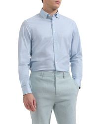 Bugatchi - James Ooohcotton Graph Check Print Button-Up Shirt - Lyst