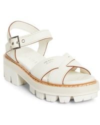 Prada - Crisscross Platform Sandal - Lyst