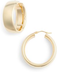 Lyst Chanel Wide Hoop Earrings Silver In Metallic Bony Levy Wide Round Hoop Earrings Nordstrom Exclusive Lyst