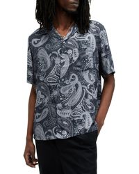 AllSaints - Zowie Relaxed Fit Paisley Print Camp Shirt - Lyst