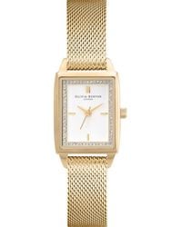 Olivia Burton - Classics Rectangular Mesh Strap Watch, 20Mm - Lyst