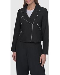 DKNY - Crinkle Moto Jacket - Lyst