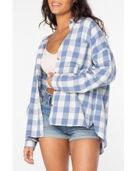 Roxy - Let's Get Away Check Cotton Flannel Button-Up Shirt - Lyst