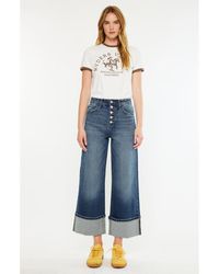 Kancan - Collie Ultra High Rise Cropped Wide Leg Jeans - Lyst