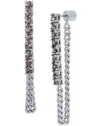 AllSaints - Crystal Draped Chain Front/back Earrings - Lyst