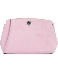 Liffner - Large Pushlock Suede Clutch - Lyst