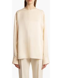 KHAITE - Durion Tie Back Cupro & Silk Satin Top - Lyst