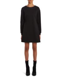 Moncler - Long Sleeve Skater Sweatshirt Dress - Lyst