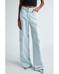 Versace - Pocket Detail Wide Leg Cargo Jeans - Lyst