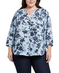 NYDJ - Semisheer Pintuck Blouse - Lyst
