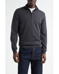 John Smedley - 'Tapton' Quarter Zip Merino Wool Sweater - Lyst