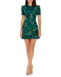 Dress the Population - Brittany Sequin Embroidered Cocktail Minidress - Lyst