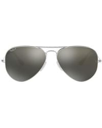 Ray-Ban - Standard Icons 58Mm Mirrored Polarized Aviator Sunglasses - Lyst