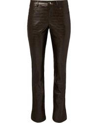 WeWoreWhat - Vegan Leather Croc Mid Rise Flare Pant - Lyst