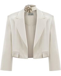 Nocturne - Double-breasted Short Jacket - Lyst