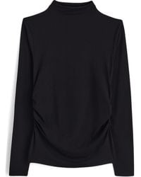 Madewell - Ruched Mock Neck Long Sleeve Top - Lyst