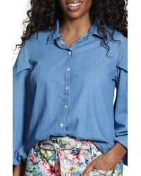 Apny - Cotton Chambray Button-Up Shirt - Lyst