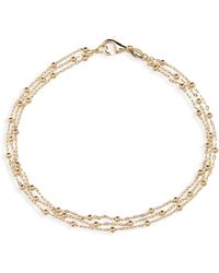 Bony Levy - 14k Gold Triple Strand Beaded Bracelet - Lyst