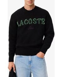 Lacoste - Intarsia Logo Wool Crewneck Sweater - Lyst