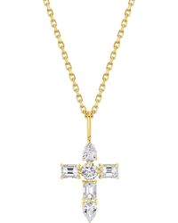 Michael M - Montage Diamond Emerald Cross Pendant Necklace - Lyst