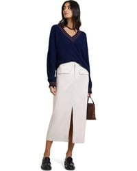 Onia - Deep V-Neck Varsity Pullover Sweater - Lyst