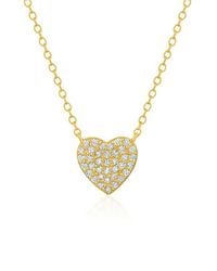 Crislu - Pavé Cubic Zirconia Heart Pendant Necklace - Lyst