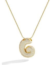 Mint & Lily - Pave Bubble Initial Necklace - Lyst