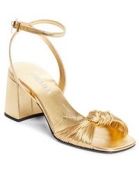 Prada - Block Heel Ankle Strap Sandal - Lyst