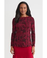 Misook - Jacquard Pattern Soft Knit Tunic - Lyst