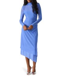 Steve Madden - Blare Long Sleeve Mesh Midi Dress - Lyst