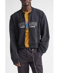Martine Rose - Shrunken Full Zip Logo Sweatshirt - Lyst