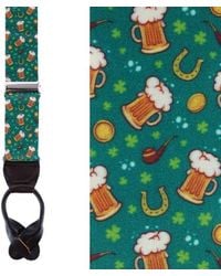 Trafalgar - Cheers To St. Patrick's Day Silk Button End Suspenders - Lyst