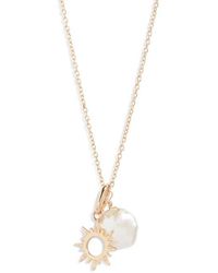 Anzie - X Mel Soldera Sun Charm & Heishi Pearl Pendant Necklace - Lyst