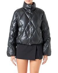 Endless Rose - Quilted Faux Leather Bomber Jacket - Lyst