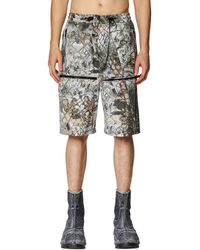DIESEL - Nylon Cargo Shorts With Abstract Print - Lyst