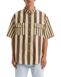 Levi's - Skateboarding Oversize Stripe Short Sleeve Button-down Shirt - Lyst