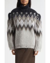 Acne Studios - Kissick Fair Isle Padded Mohair & Wool Blend Turtleneck Sweater - Lyst