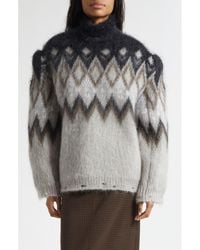 Acne Studios - Kissick Fair Isle Padded Mohair & Wool Blend Turtleneck Sweater - Lyst