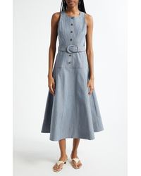Cinq À Sept - Margaret Belted Denim Dress - Lyst