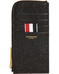 Thom Browne - Half Zip Around Pebbled Leather Wallet - Lyst