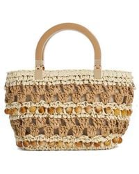 Dune - Dahlia Raffia Bead Detail Tote - Lyst