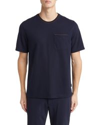 Ted Baker - Grine Piqué Pocket T-shirt With Suede Trim - Lyst
